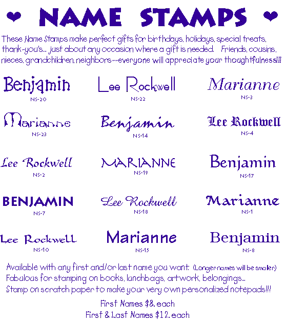 Custom Name Stamps